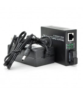 Медіаконвертер POE, FT-1G1EPS-20, SC 20km, Fast Ethernet 10/100/1000 Мбит/с, + блок живлення 48В, 2,5А (0 +70 ° C),  + перехідни