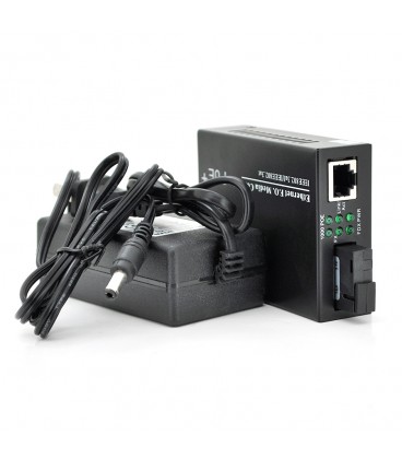 Медіаконвертер POE, FT-1G1EPS-20, SC 20km, Fast Ethernet 10/100/1000 Мбит/с, + блок живлення 48В, 2,5А (0 +70 ° C),  + перехідни