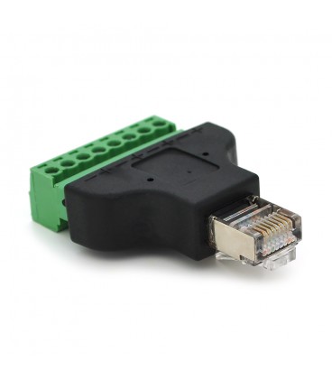 Клемна колодка 8-розрядна + RJ45 8P8С тато, екранована