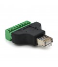 Клемна колодка 8-розрядна + RJ45 8P8С тато, екранована