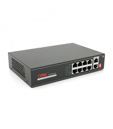 8ми портовий PoE комутатор з автоперезапуском ONV-H1108PLD, 8хРоЕ 100 Мбіт + 2хUplink 100 Мбіт до 250м, IEEE802.3af/at, загальна