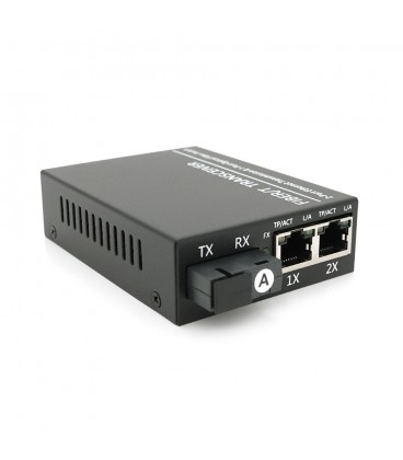 2х портовий медіаконвертор ONV-0110S-SCX-S2-A, 2*100М RJ45 + 1*SC порт (1310/1550nm, 20km)