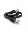 Патч-корд литий плоский WEEPDA, UTP, RJ45, Cat.7, 0.5m, Cu, чорний