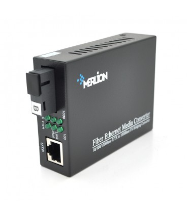 Медіаконвертер Merlion B  (RTL8213), 1550, 10M / 100M / 1000M, (0 +70°C), 20km+ блок живлення 5V 1A (євро вилка) Q10
