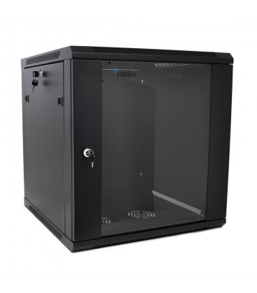 Шафа Merlion 18U, 600*600*897mm (Ш*Г*В)мм загартоване скло, чорна, сталь 1,2мм із замком (у розібраному вигляді!!!)