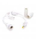Водонепроникний POE сплиттер пасивний (пара) 802.3at (30Вт) з портами Ethernet 10 / 100Mbps, 12V, white, OEM Q50