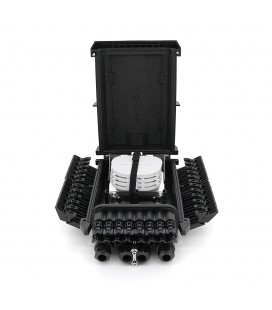 Муфта оптична Merlion ML-OP-F203, герметична, 4 введення, до 4-х касет, до 96 зварок у два шари, матеріал ABS