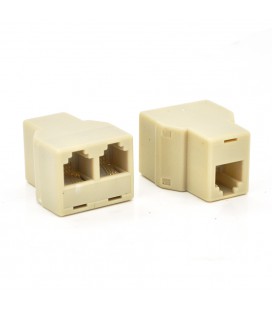 Розгалужувач RJ12 6P4C мама / 2 Х мама RJ12 для розгалуження кабелю, білий, Q100