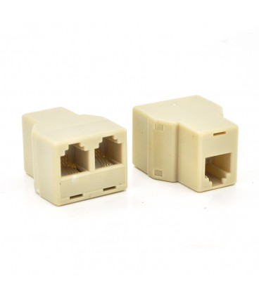 Разветвитель RJ12 6P4C мама/2 Х мама RJ12 для разветвления кабеля, белый, Q100