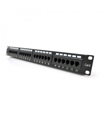 Патч-панель PiPo 24 порти UTP кат 6 19 "1U неекранована чорна Q25