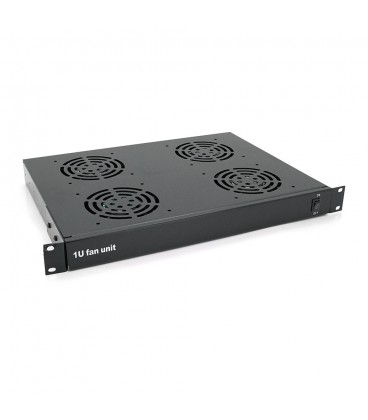 19' вентиляторный модуль Merlion, 4 вентилятора, 1*Schuko, черный
