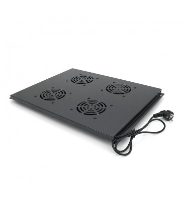 19" вентиляторний модуль Merlion, 4 вентилятори, 1*Shuko, для шафи глибиною 800 мм, чорний