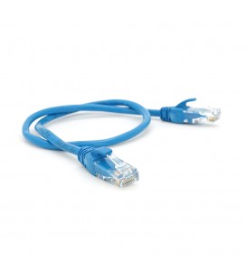 Патч-корд литой RITAR, CCA, UTP, RJ45, Cat.5e, 0,3m, синий Q1000