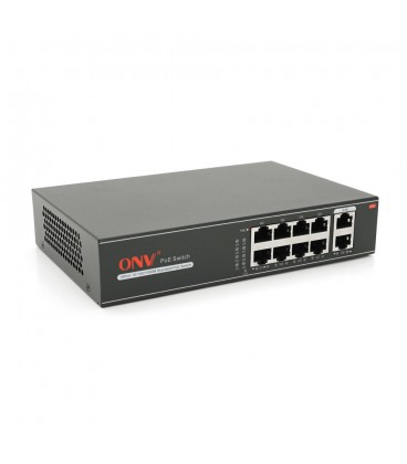 8мі портовий PoE Full Gigabit комутатор ONV-H3108P, 8xPoe1000Мбіт + 2х1000 Мбіт, IEEE802.3af/at, загальна потужність 120 Вт