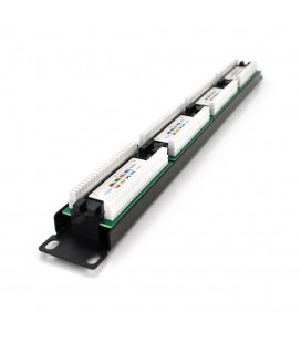 Патч-панель PiPo 24 порти UTP кат 5Е 19 "1U неекранована чорна Q25