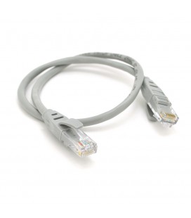 Патч-корд литой VEGGIEG, CCA, UTP, RJ45, Cat.5e, 1m, серый