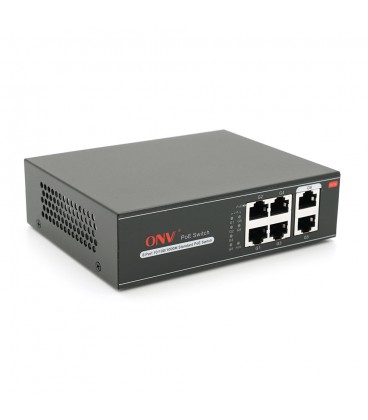 4х портовий PoE Full Gigabit комутатор ONV-H3064P, 4xPoe1000Мбіт + 2х1000 Мбіт, IEEE802.3af/at, загальна потужність 65 Вт