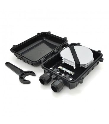 Муфта оптическая Merlion ML-OP-F006-48C, герметичная, 2 ввода, до 4-х кассет, до 48 сварок, материал ABS/PP/PC