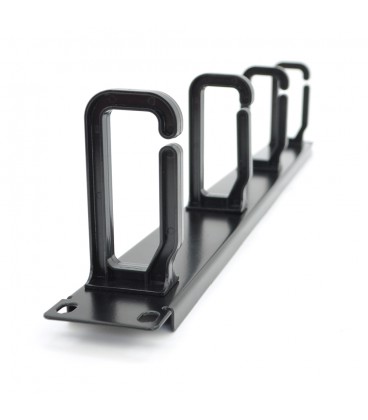 Кабельний органайзер 19 ", корпус-метал + пластик, 1U /  4 кільця, Box, Q50