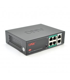 4х портовий PoE комутатор з автоперезапуском ONV-H1064PSD, 4хРоЕ 100 Мбіт + 2хUplink 100 Мбіт до 250м, IEEE802.3af/at, загальна 