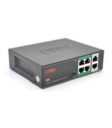 4х портовый PoE коммутатор с автоперезапуском ONV-H1064PSD , 4хРоЕ 100 Мбит + 2хUplink 100 Мбит до 250м, IEEE802.3af/at , общая 