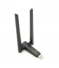 Бездротовий мережний адаптер Wi-Fi-USB Merlion LV-UAC21, RTL8811CU, з 2-ма антенами 10см, 802.11 a/b/g/n, 600MB, 2.4 GHz, Bliste