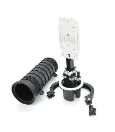 Муфта оптична Merlion ML-OP-F105H-48C, герметична, 4 введення, до 2-х касет, до 48 зварок, матеріал PP