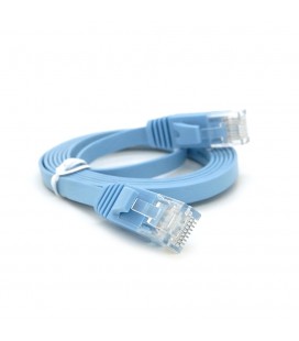 Патч-корд литой плоский WEEPDA, UTP, RJ45, Cat.6, 1.5m, синий