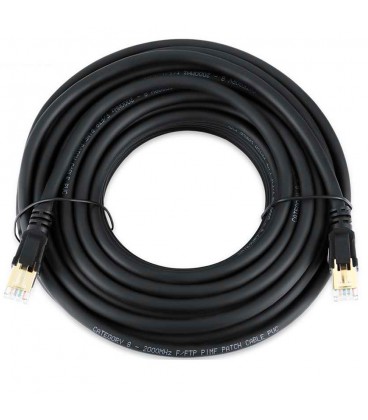 Патч-корд литий VEGGIEG, CCA, SSTP, RJ45, Cat.8, 10m, чорний