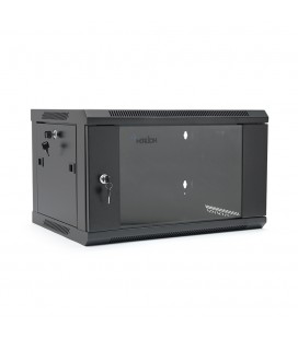 Шкаф Merlion 4U, 600*350*279 (Ш*Г*В)мм закаленное стекло, черный, сталь 1,2мм, с замком (в разобраном виде!!!), Black