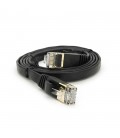 Патч-корд литий плоский WEEPDA, UTP, RJ45, Cat.7, 1m, Cu, чорний