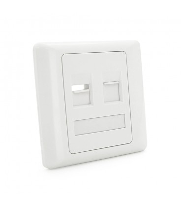 Рамка 86х86 под 2 модуля Keystone Jack RJ-45 кат.5E UTP, 2-port Q100