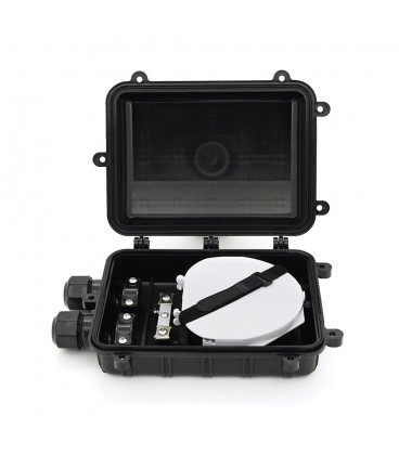 Муфта оптична Merlion ML-OP-F006-24C, герметична, 2 введення, до 4-х касет, до 24 зварок, матеріал ABS/PP/PC