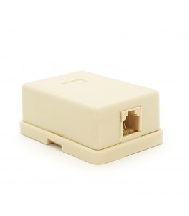 Розетка RITAR UTP 6P4C RJ12 1 порт. телефонна накладна бежева, пакет Q50
