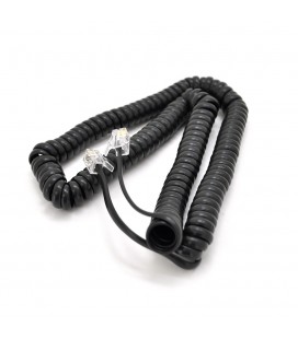 Патч-корд телефонный, RJ11, 7,0m, гофрированный, черный