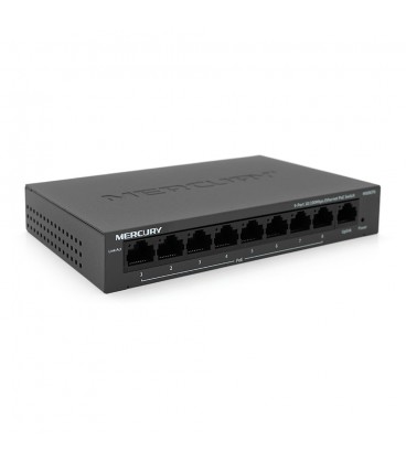 Коммутатор POE Mercury MS09CPS с 8 портами POE + 1 порт UP-Link 100Мбит, БП в комплекте, Q18