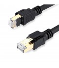Патч-корд литий VEGGIEG, CCA, SFTP, RJ45, Cat.8, 0,5m, чорний