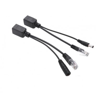 POE інжектор пасивний (пара) 802.3at (30Вт) з портами Ethernet 10/100Mbps, black, OEM Q50