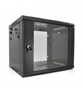 Шкаф Merlion 9U, 600*600*500 (Ш*Г*В)мм закаленное стекло, черный, сталь 1,2мм с замком (в разобранном виде!!!)