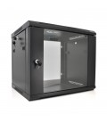 Шафа  Merlion 9U, 600*600*500 (Ш*Г*В)мм  загартоване скло, чорна. сталь 1,2мм з замком