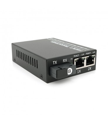 2х портовий медіаконвертор ONV-0110S-SCX-S2-B, 2*100М RJ45 + 1*SC порт (1310/1550nm, 20km)
