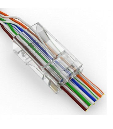 Коннектор Merlion RJ-45 8P8C UTP Cat-5 (50 шт/уп.) для сквозного подключения