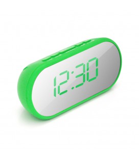 Електронний годинник VST-712Y Дзеркальний дисплей, будильник, живлення від кабелю USB, Green