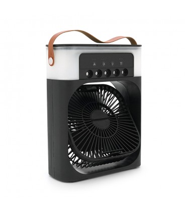 Портативный настольный вентилятор YT-1712 с охлаждением, 160х160мм, 3 режима, питание 220В, USB кабель, Mix Color, Box