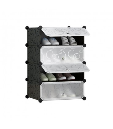Шафа для взуття пластикова MPA1-4, 39х37х76см, Black, Box