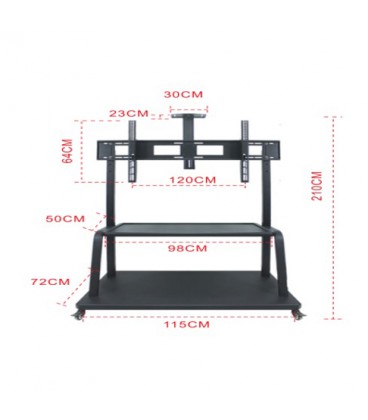 Кронштейн для TV PiPo PP- 2100A, 40 "-70" -100 ", до 65кг, без нахилу, Black, + стійки в комплекті, Box