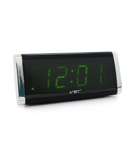 Электронные часы VST-730, будильник, питание от кабеля 220V, Green Light