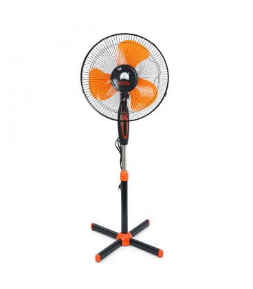 Вентилятор напольный YT41905, 16″, 100W, цена за ящик (2шт), 3 режима, 220V, Black/Orange, Box