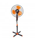 Вентилятор підлоговий YT41905, 16″, 100W, ціна за ящик (2шт), 3 режими, 220V, Black/Orange, Box