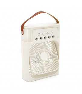 Портативный настольный вентилятор CB-410 с охлаждением, 160х160мм, 3 режима, питание 220В, USB кабель, White, Box